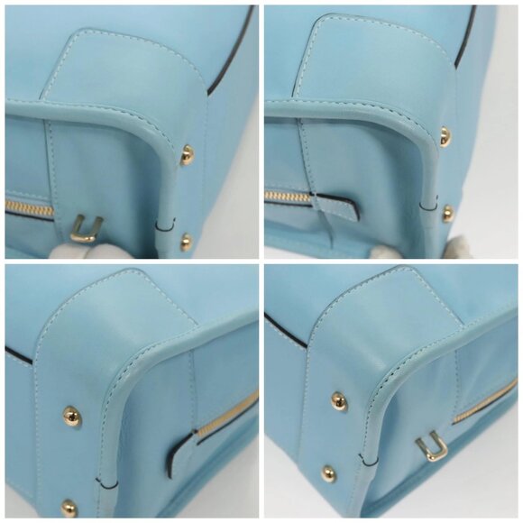 LOEWE Anagram Amazona 28 Hand Bag Leather Light Blue Gold - Picture 16 of 16